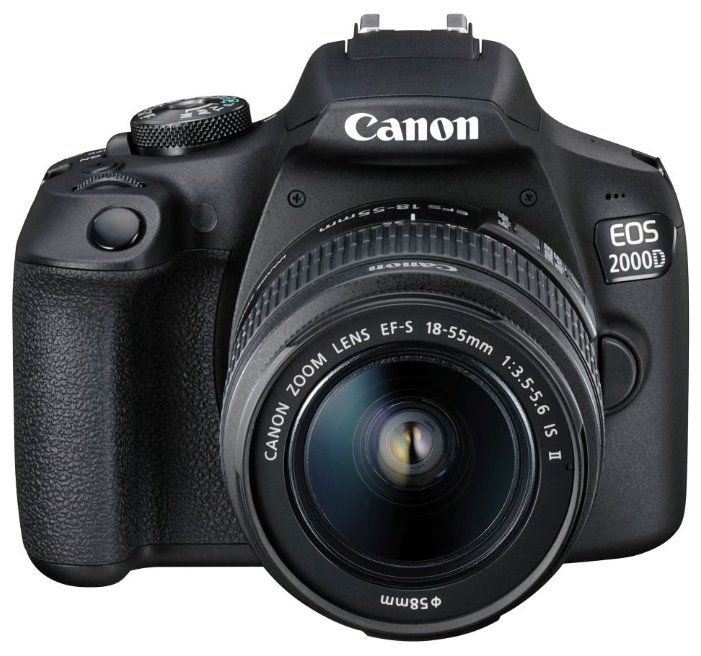 Зеркальная фотокамера Canon EOS 2000D EF-S 18-55 IS II Kit черная