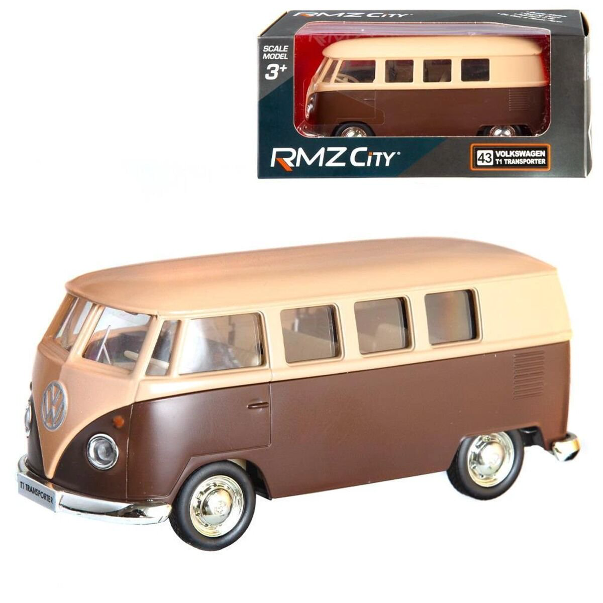 Модель машины Ideal RMZ City 1:32 Volkswagen Type 2 T1 бежево-коричневая купить,NaN