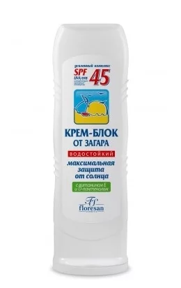 Крем от загара Floresan Полный блок крем-барьер SPF 45 125мл