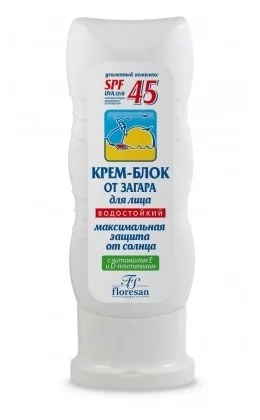 Крем от загара Floresan Полный блок крем-барьер SPF 45 125мл - ForteMarket Крем от загара Floresan Полный блок крем-барьер SPF 45 125мл купить,0