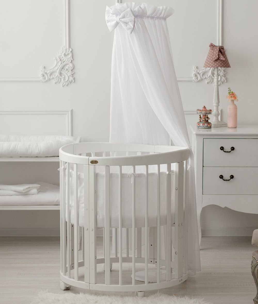Кроватка детская овальная Bambini М 01.10.14 слоновая кость купить,NaN