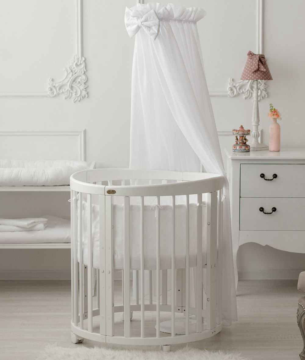 Кроватка детская овальная Bambini М 01.10.14 слоновая кость купить,NaN