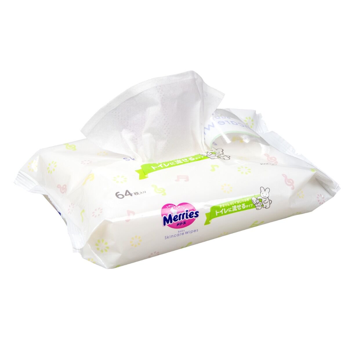 Cалфетки влажные Merries 64шт купить,NaN