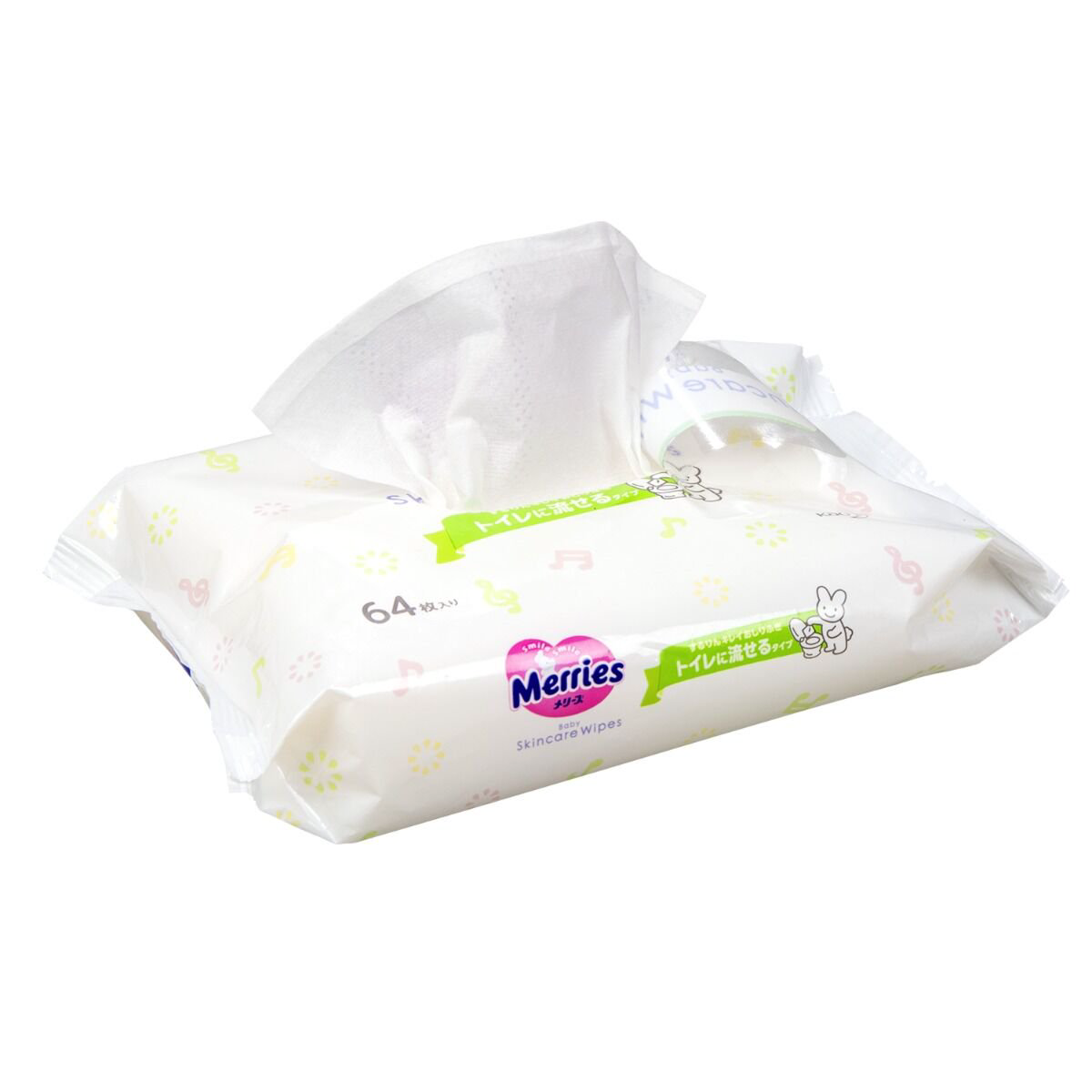 Cалфетки влажные Merries 64шт купить,NaN