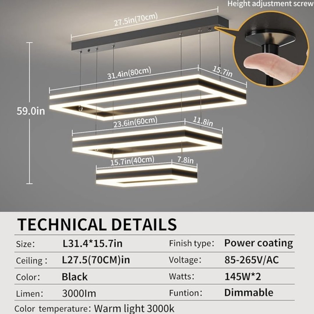 Люстра подвесная LED, кол-во ламп: 3 шт купить,NaN