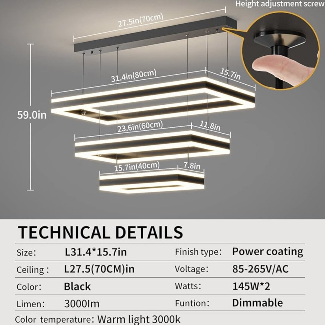 Люстра подвесная LED, кол-во ламп: 3 шт купить,NaN