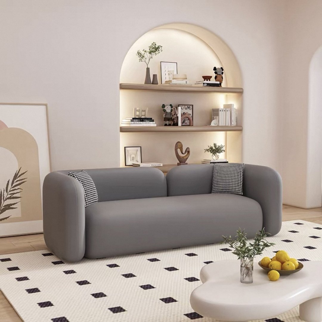 Диван Soft Round, 170х72 см, обивка искусственная замша, белый купить,NaN