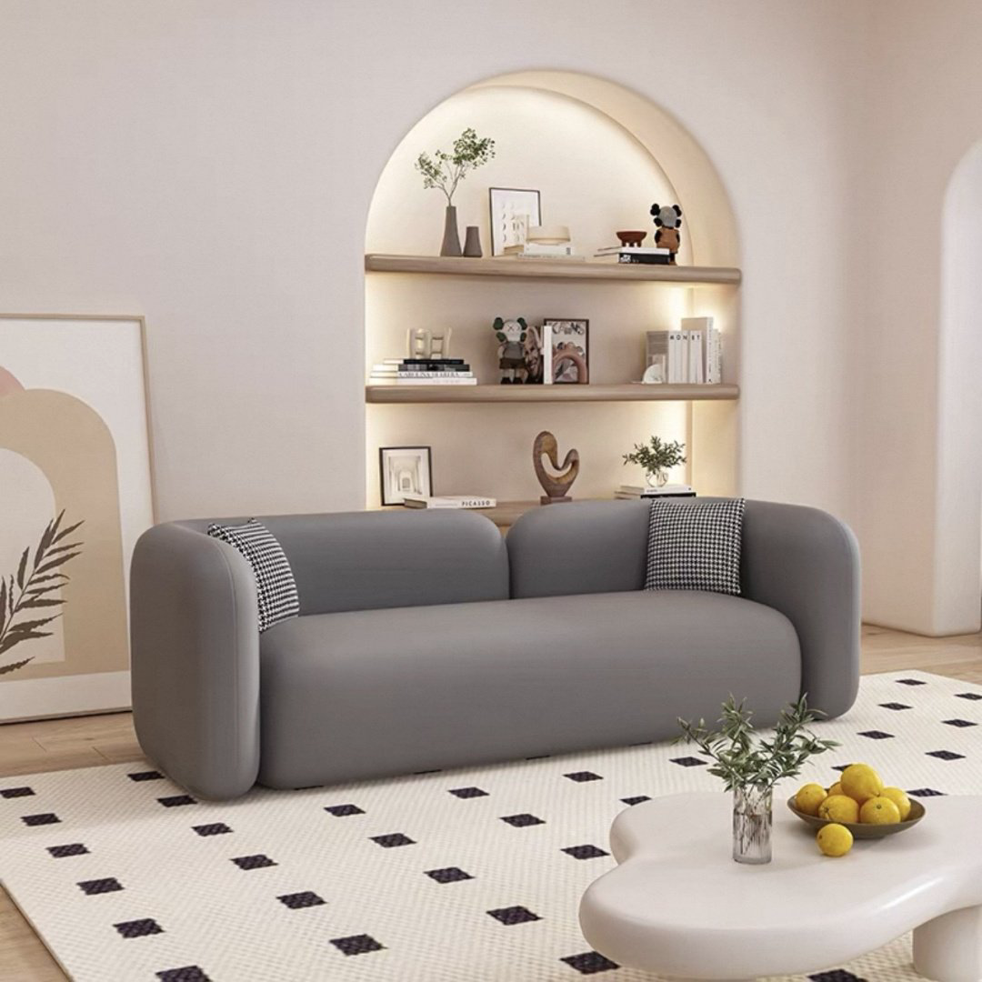 Диван Soft Round, 170х72 см, обивка искусственная замша, белый купить,NaN