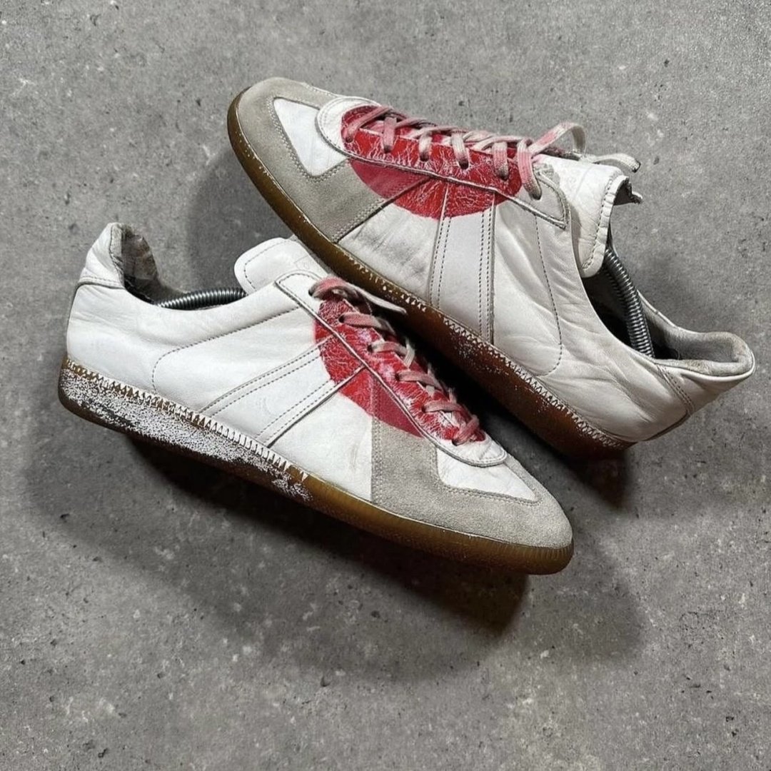 Кеды MM6 Maison Margiela Replica белый, красный, серый