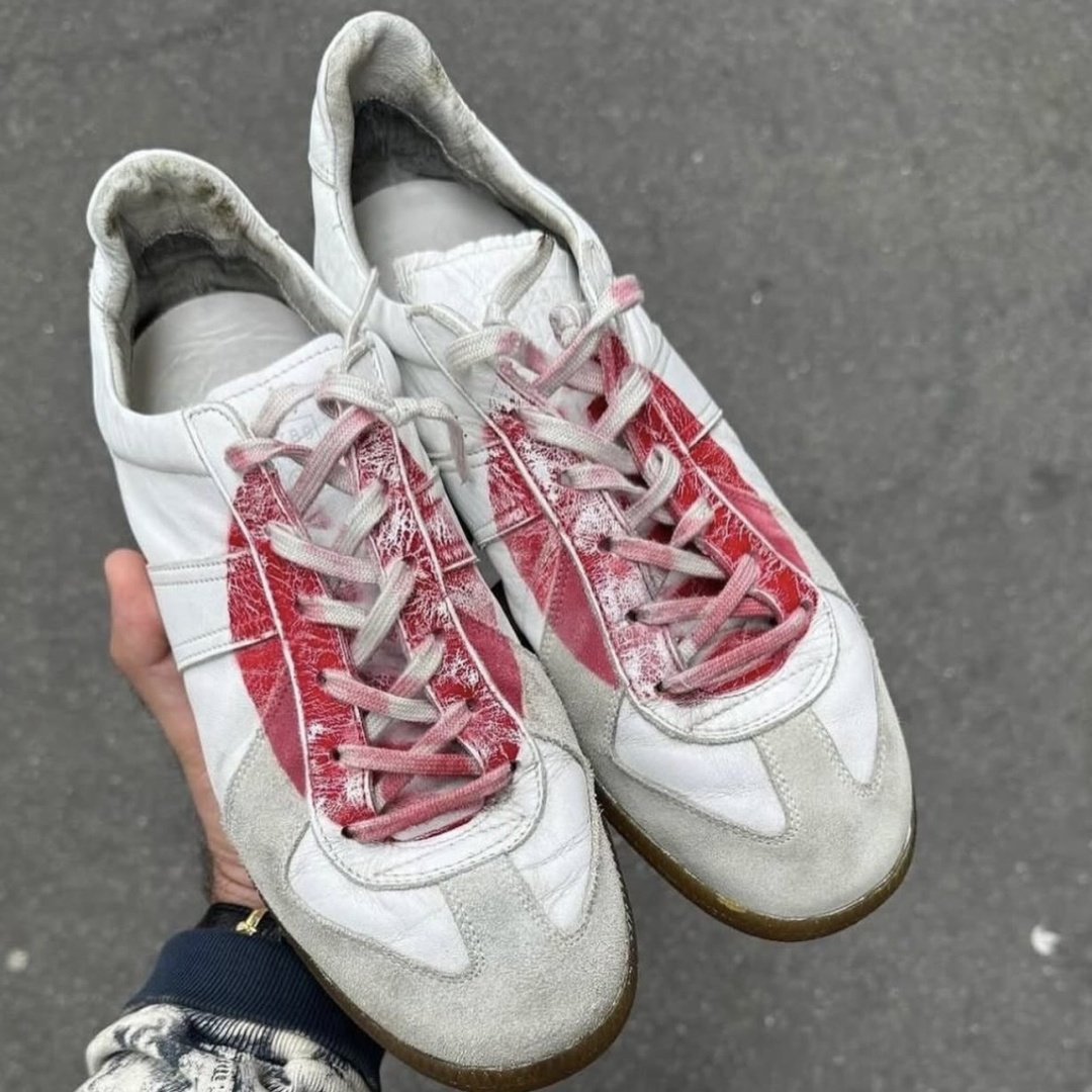 Кеды MM6 Maison Margiela Replica белый, красный, серый