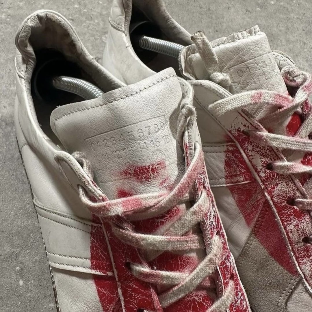 Кеды MM6 Maison Margiela Replica белый, красный, серый