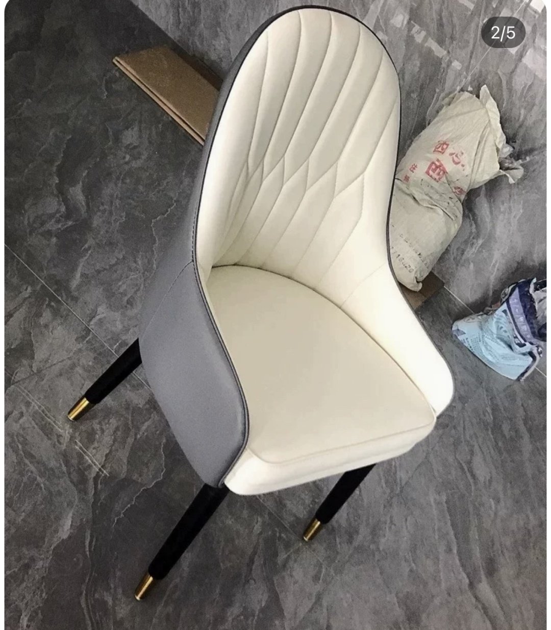 Стул Стрио, 80x50x46 см, белый, серый 1 шт. купить,NaN