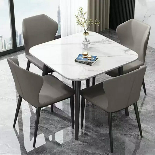 Комплект Nordic Square, стол 80х80 см + 4 стула, белый, серый