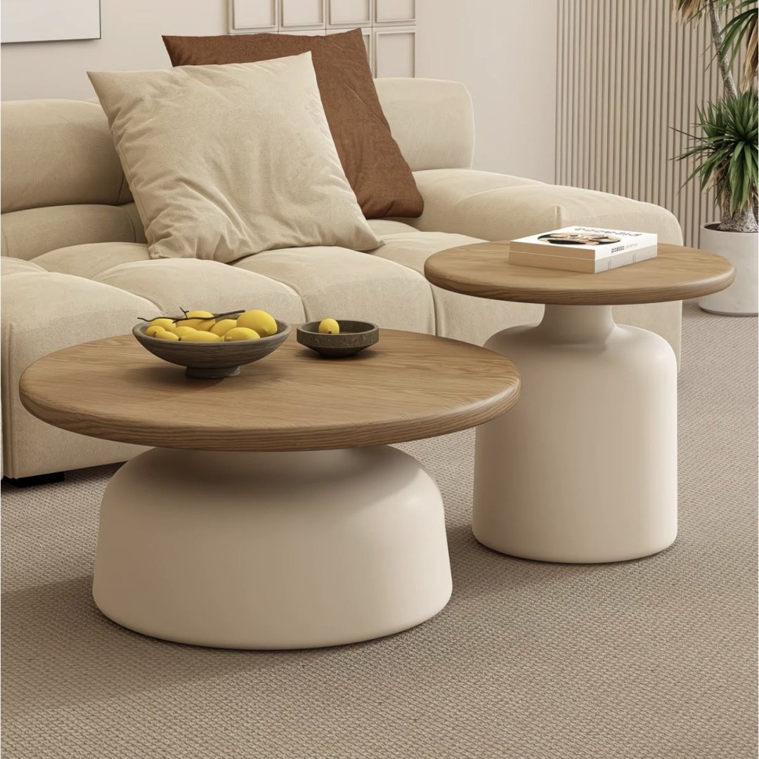 Журнальный столик Modern Round Duo, 70.5х70.5x37.47 см, светло-коричневый купить,NaN