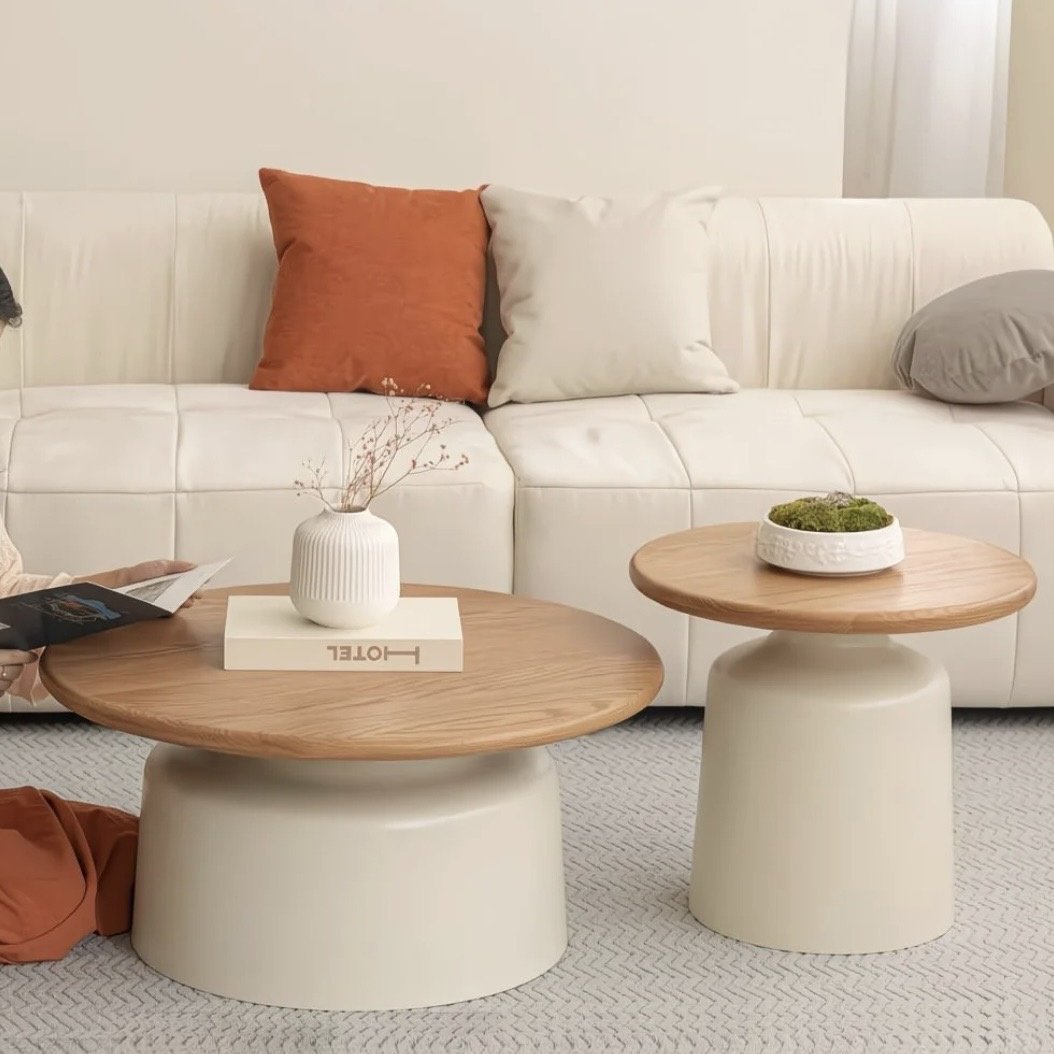 Журнальный столик Modern Round Duo, 70.5х70.5x37.47 см, светло-коричневый купить,NaN
