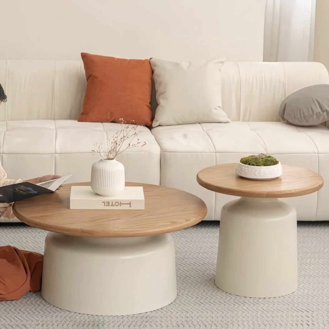 Журнальный столик Modern Round Duo, 70.5х70.5x37.47 см, светло-коричневый купить,NaN