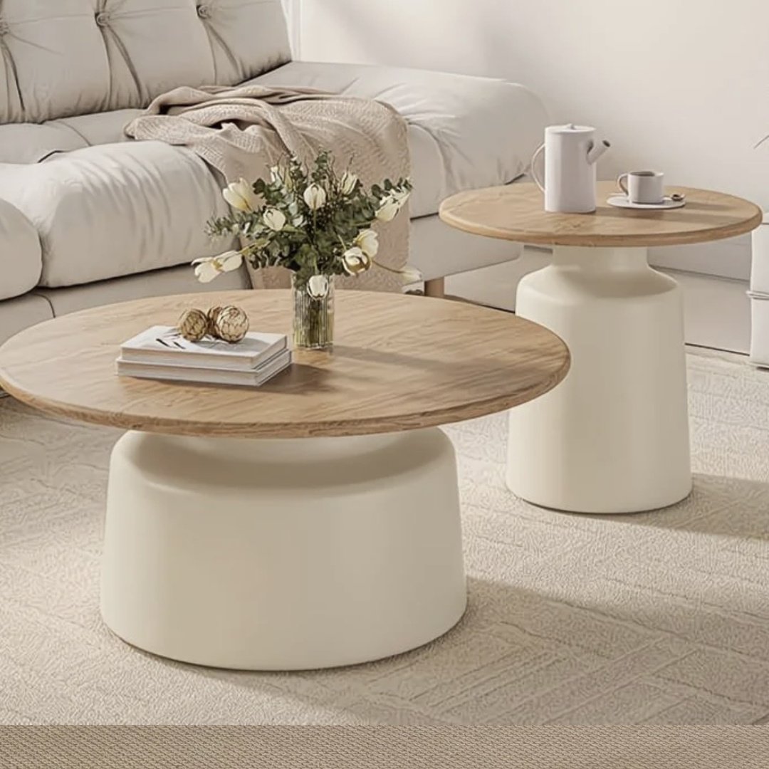 Журнальный столик Modern Round Duo, 70.5х70.5x37.47 см, светло-коричневый купить,NaN