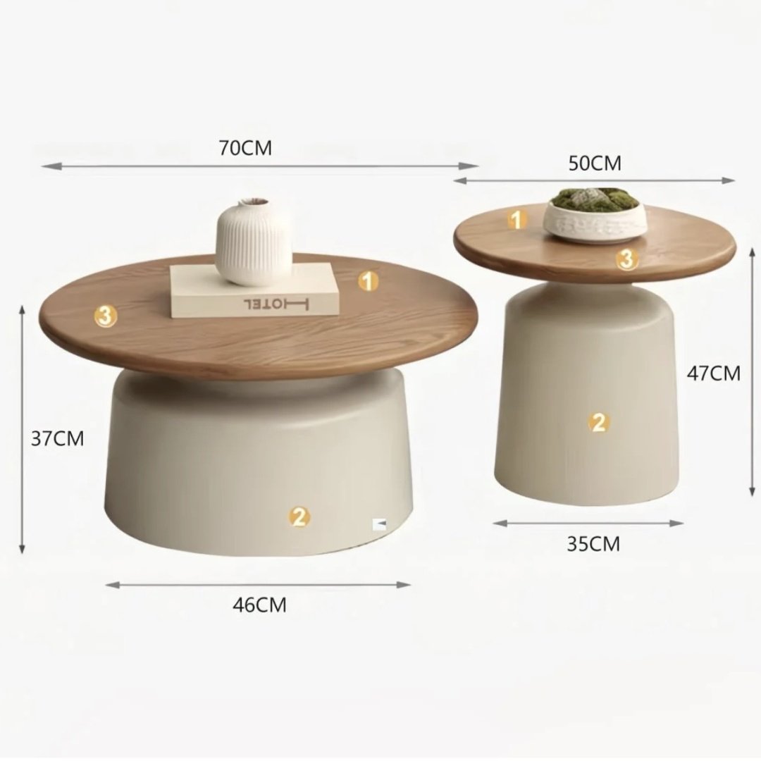Журнальный столик Modern Round Duo, 70.5х70.5x37.47 см, светло-коричневый купить,NaN