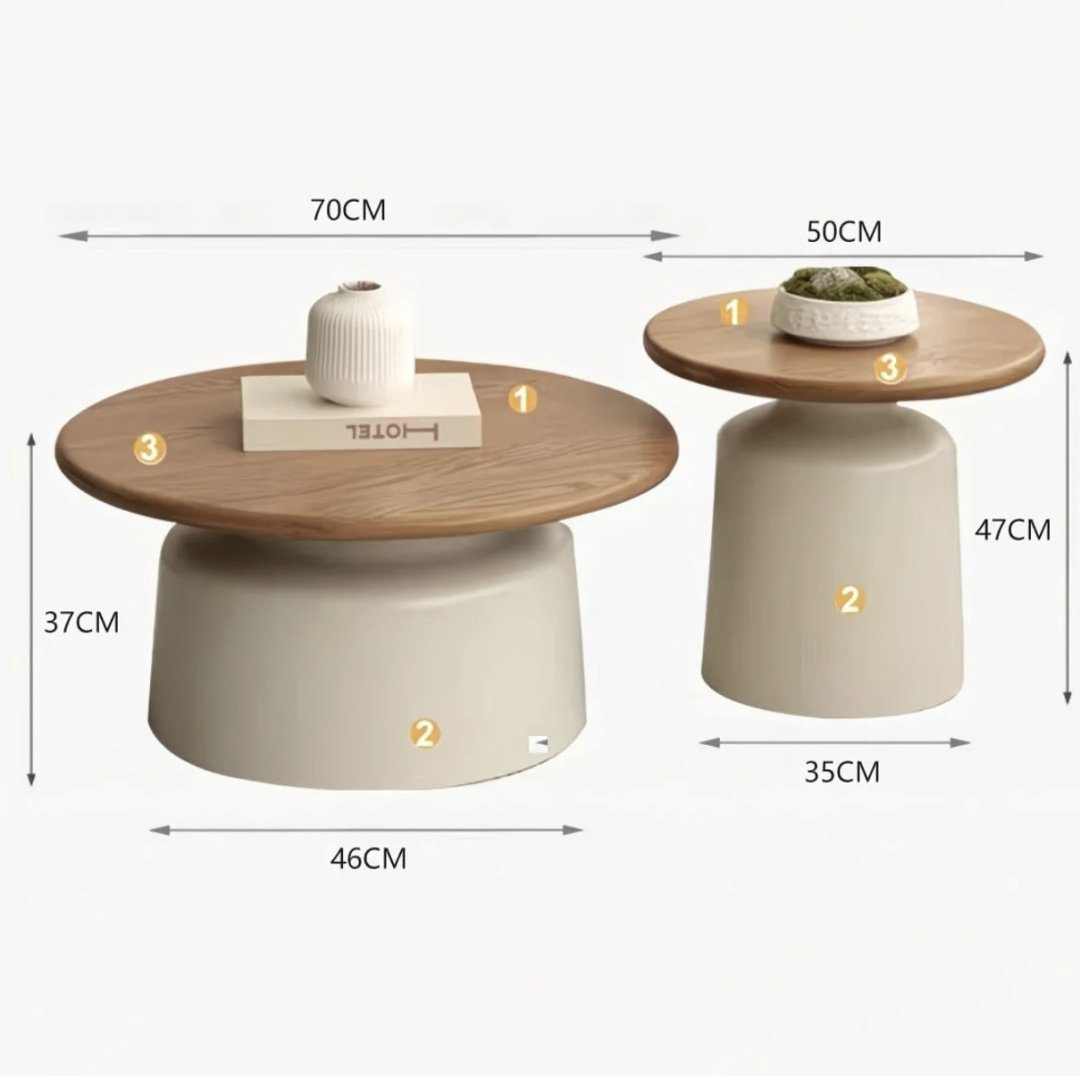 Журнальный столик Modern Round Duo, 70.5х70.5x37.47 см, светло-коричневый купить,NaN