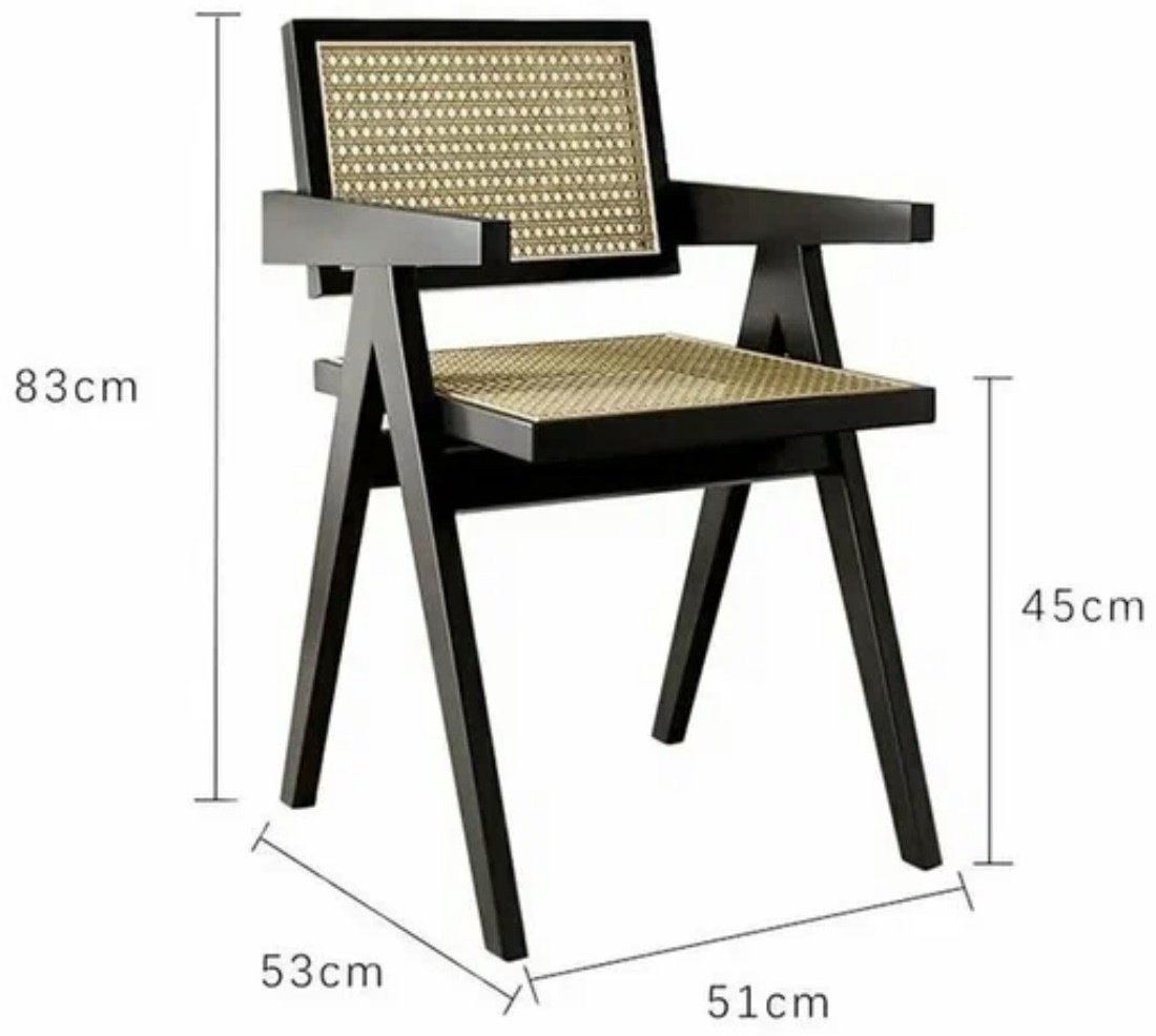Стул Без бренда Rattan Wood 83x51x53см черный купить,NaN