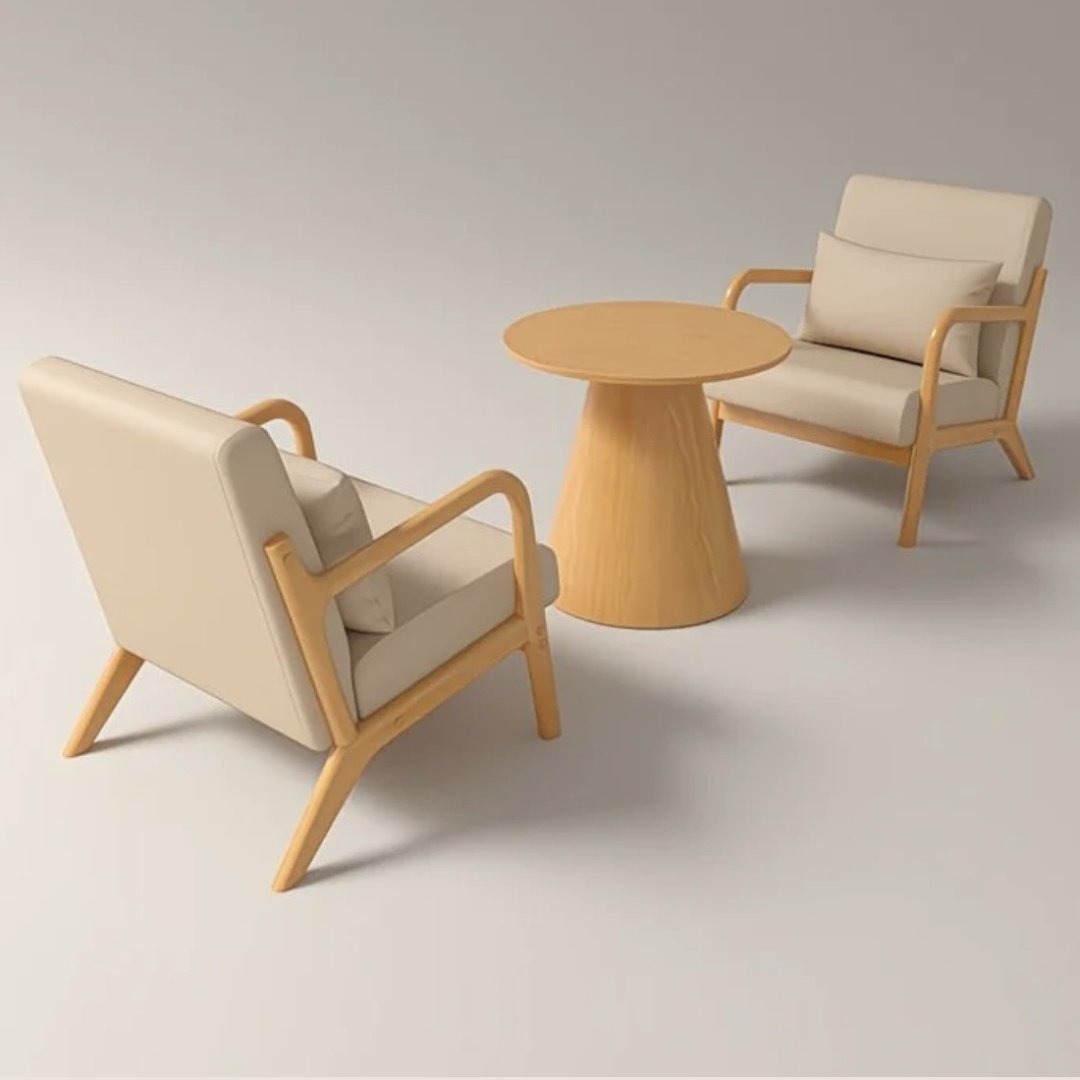Комплект SET-2CH-ROUND-WOOD-01 55х55см бежевый купить,NaN