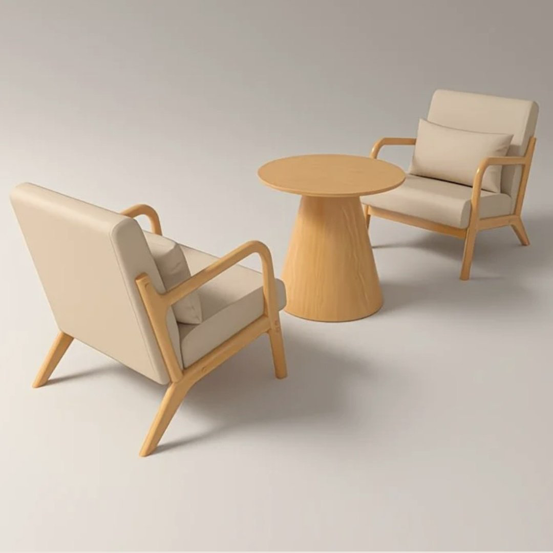Комплект SET-2CH-ROUND-WOOD-01 55х55см бежевый купить,NaN