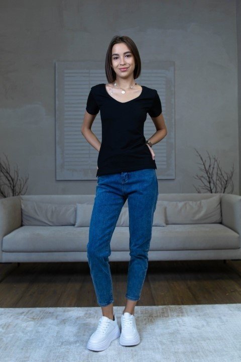 Футболка alinashoes без принта черная S