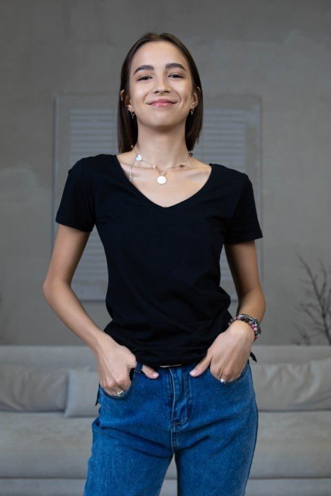 Футболка alinashoes без принта черная S купить,NaN