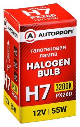 Автолампа AUTOPROFI STD-H7 галогенная, 1 шт купить,NaN