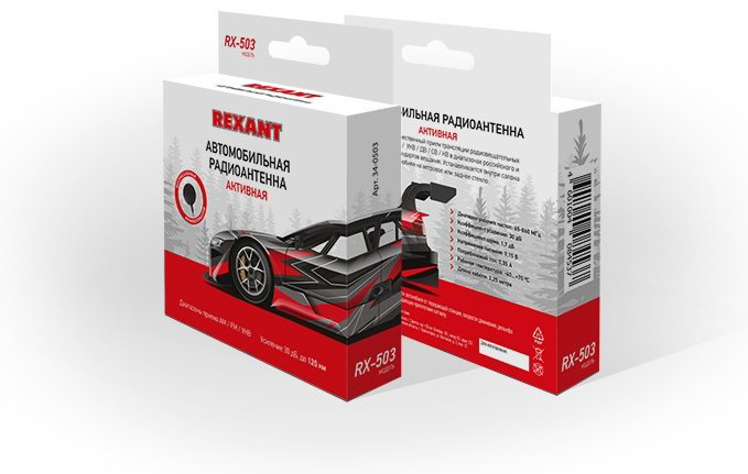REXANT антенна Антенна автомобильная внутрисалонная (радио), активная (модель RX-503) REXANT черный купить,NaN
