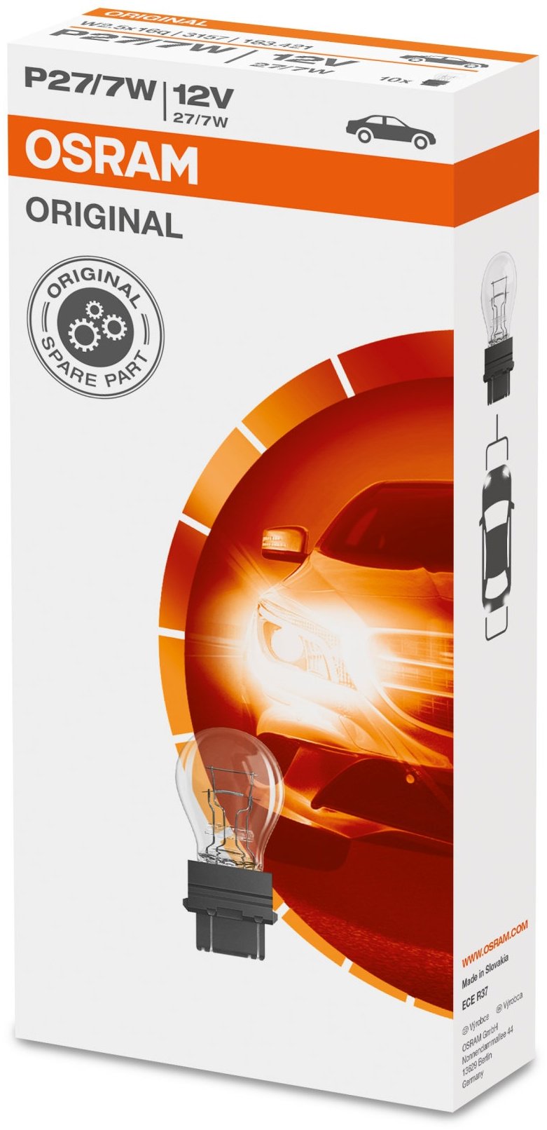 Автолампа Osram 3157 галогенная, 1 шт купить,NaN