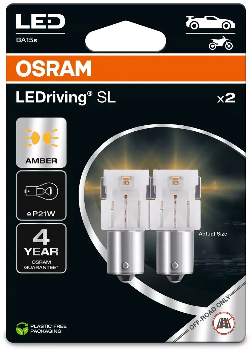 Osram 7506DYP-02B светодиодная P21W, 2 шт