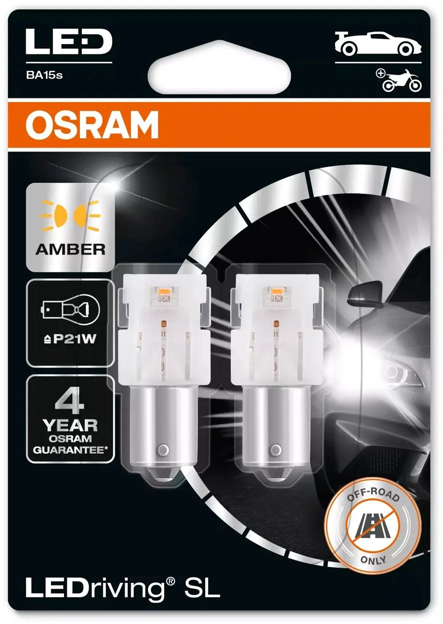 Osram 7506DYP-02B светодиодная P21W, 2 шт купить,NaN