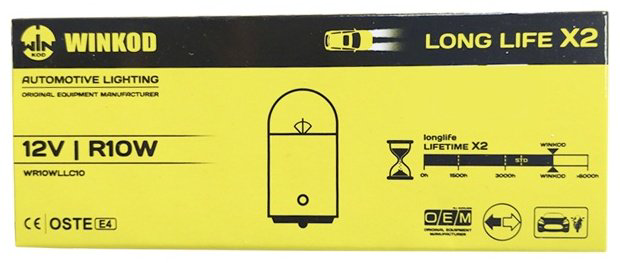 Автолампа WINKOD WR10WLLC10 накаливания, 1 шт купить,NaN