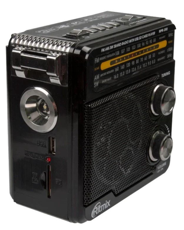Радиоприемник Ritmix RPR-202 черный купить,NaN