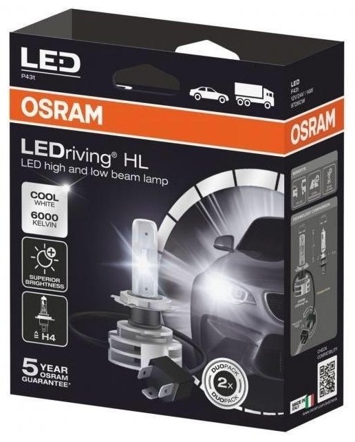 Автолампа Osram 9726CW светодиодная, 2 шт купить,NaN