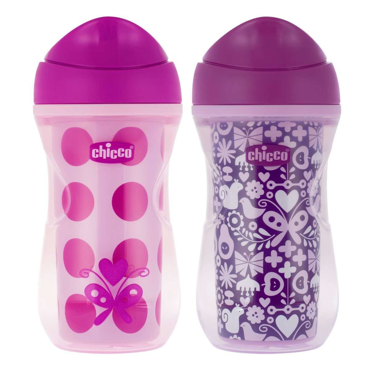 Поильник Chicco Active Cup 14м+ розовый-фиолетовый купить,NaN