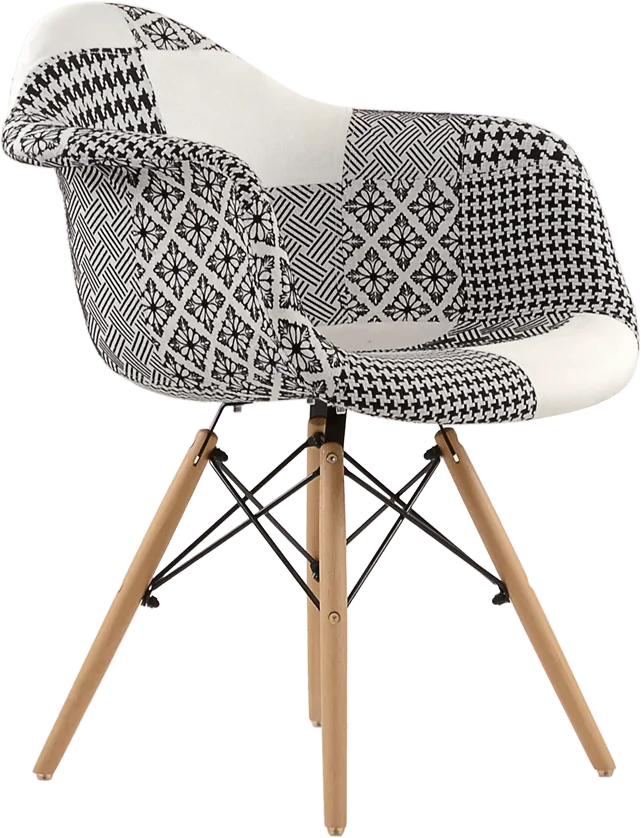 Стул кухонный SK Trade Eames Daw Patchwork черно-белый