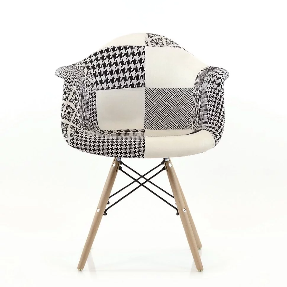 Стул кухонный SK Trade Eames Daw Patchwork черно-белый купить,0