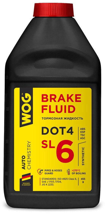 Тормозная жидкость гликолевая WOG DOT4 SL6 0.5 л купить,NaN