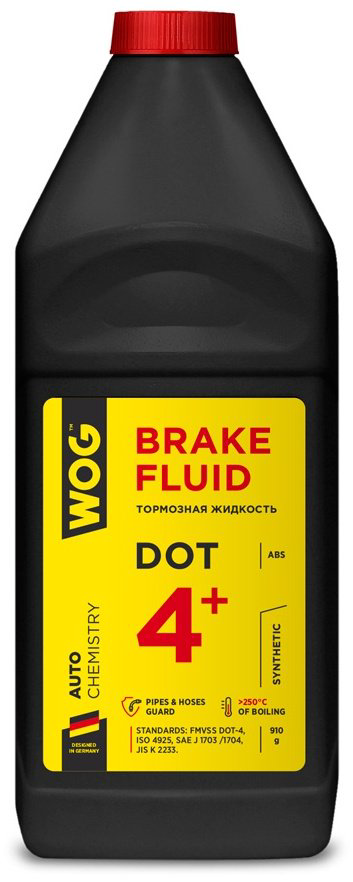 Тормозная жидкость силиконовая WOG DOT 4+ 1 л купить,NaN