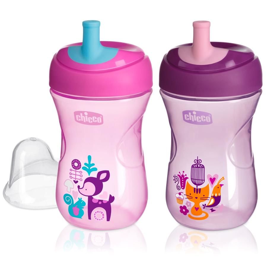 Поильник Chicco Advanced Cup 12м+ Girl 1шт розовый-фиолетовый купить,NaN