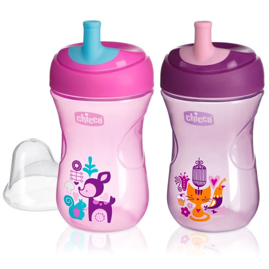 Поильник Chicco Advanced Cup 12м+ Girl 1шт розовый-фиолетовый купить,NaN
