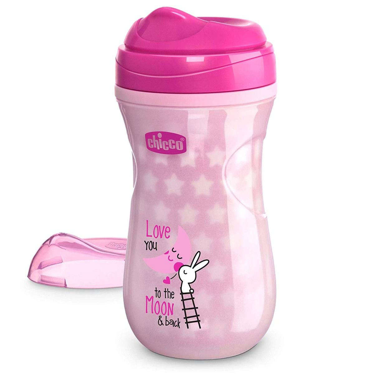 Поильник-непроливайка Chicco Glowing Cup 14м+ розовый купить,NaN