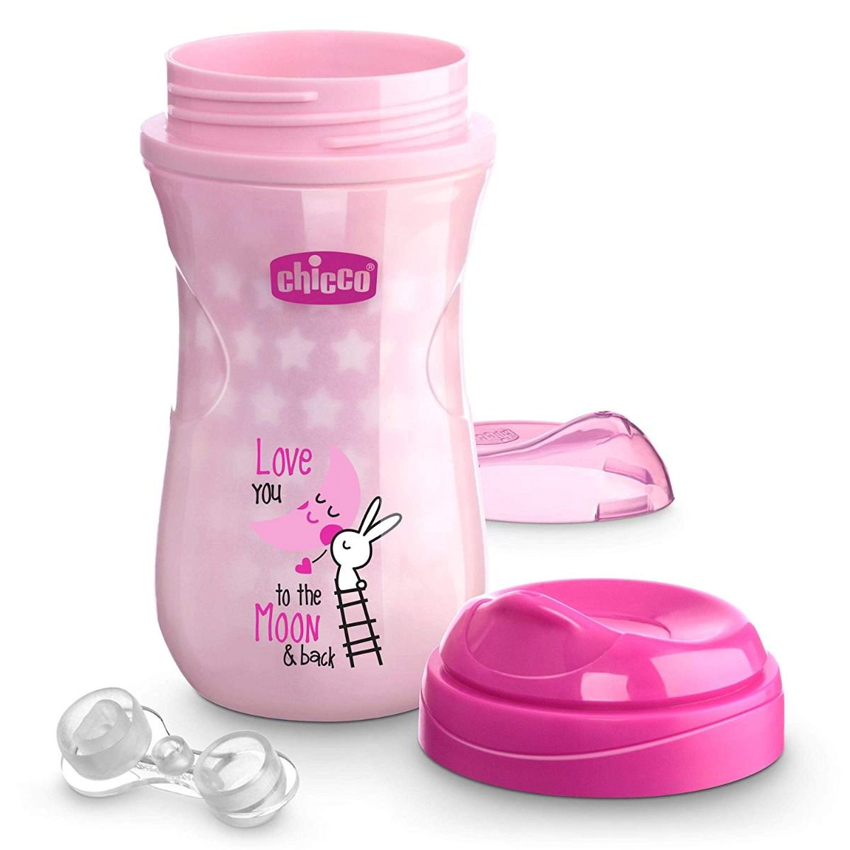 Поильник-непроливайка Chicco Glowing Cup 14м+ розовый купить,NaN