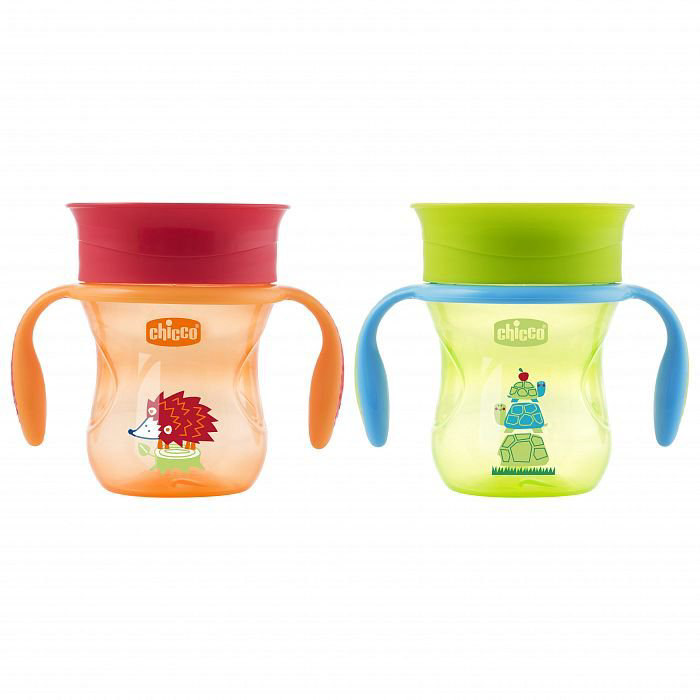 Поильник Chicco Perfect Cup 12м+ Neutral 1шт зеленый-оранжевый купить,NaN
