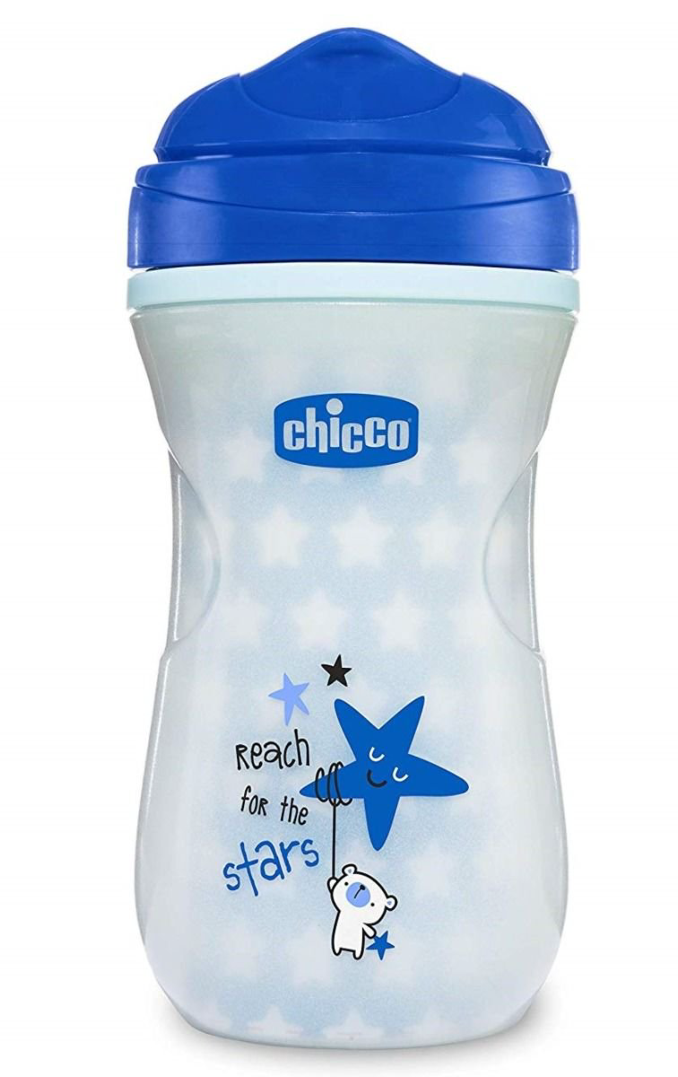 Поильник-непроливайка Chicco Glowing Cup 14м+ голубой купить,NaN
