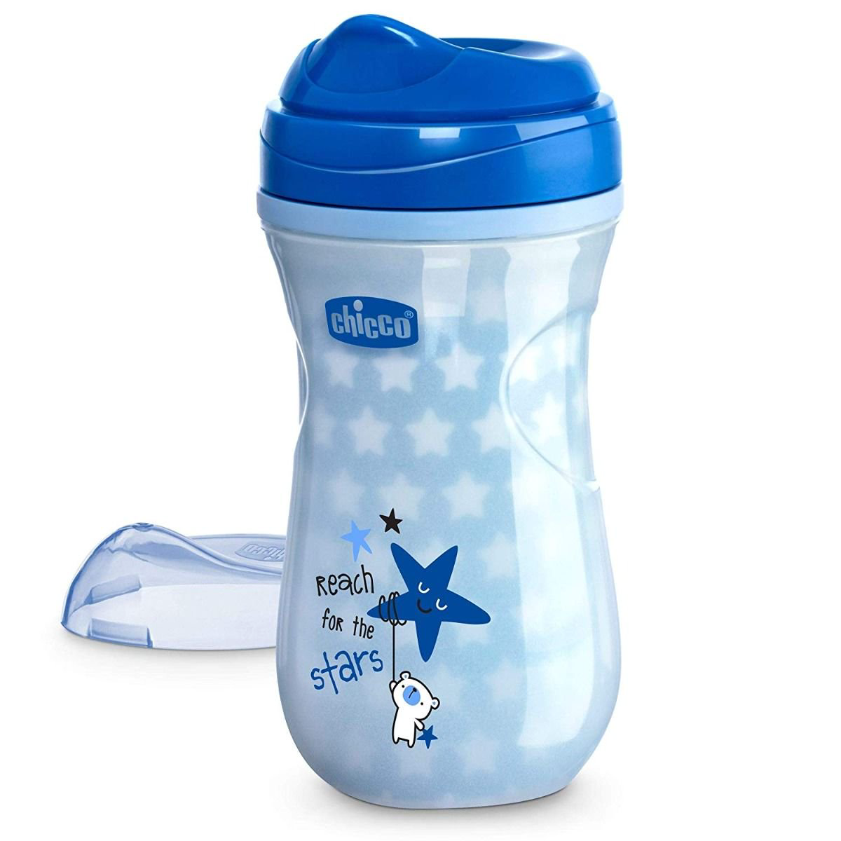 Поильник-непроливайка Chicco Glowing Cup 14м+ голубой купить,NaN