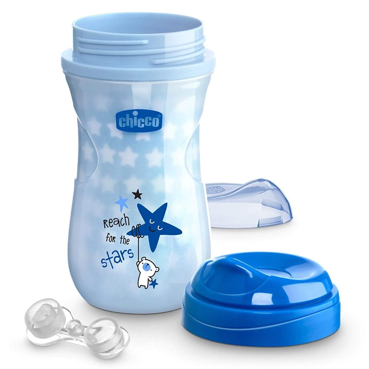 Поильник-непроливайка Chicco Glowing Cup 14м+ голубой купить,NaN