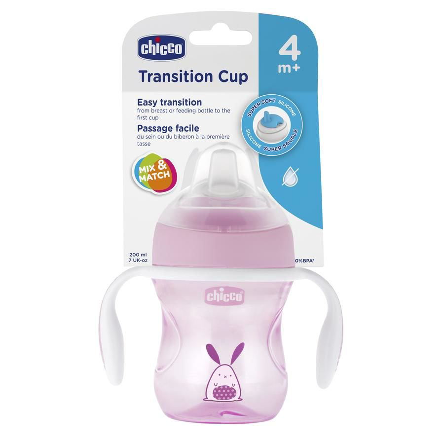 Поильник Chicco Transition Cup 4м+ Girl розовый купить,NaN